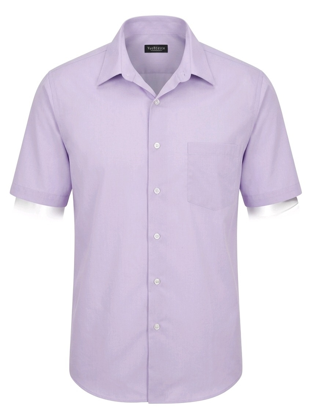 Van Heusen Short Sleeve Button-Down Shirt in Lavender